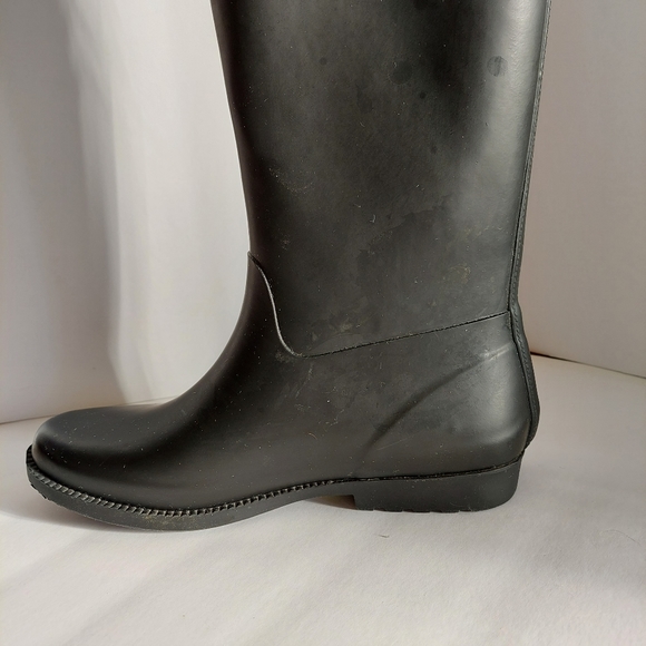 EUC Tommy Hilfiger Women's Coree Rain Boots Rubber Red Knit Fabric lined  Size9 - Picture 7 of 10